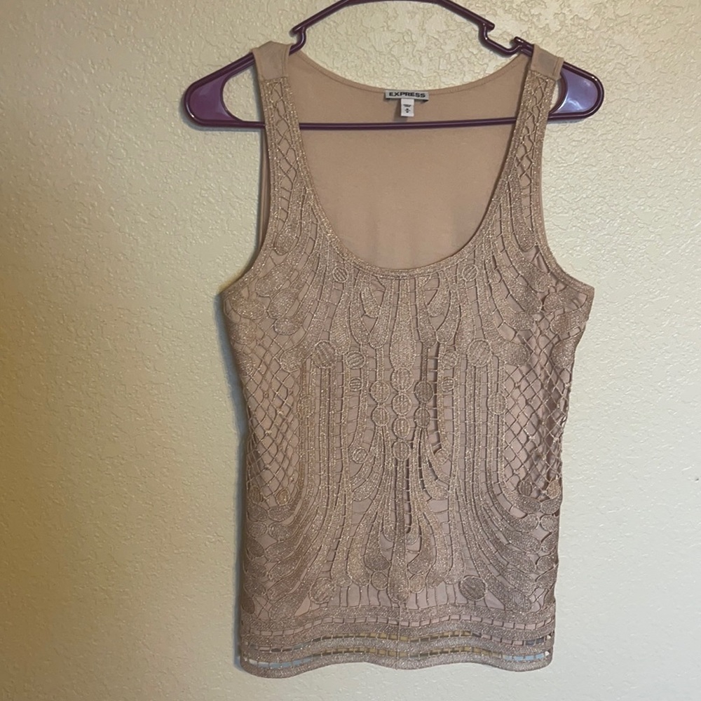 Express Elegant Light Pink Tank Top